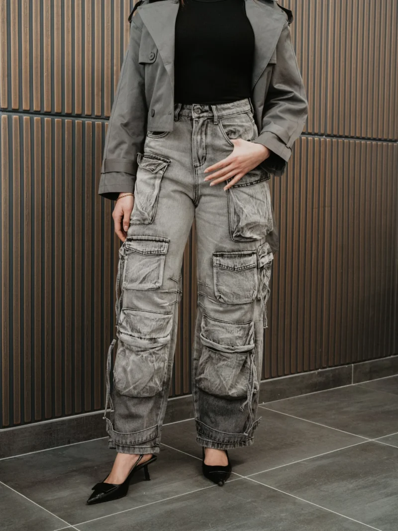 Jeans Cargo Grigio - immagine 2