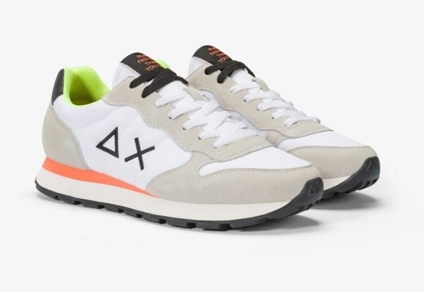 SUN68 TomFluo in Nylon e Suede Bianco